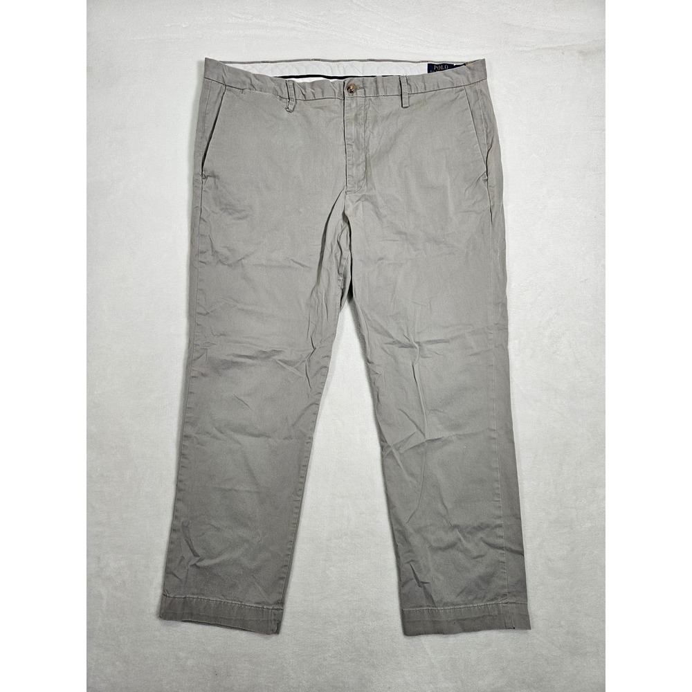 Polo Ralph Lauren Mens 40x30 Gray Straight Fit Chino Pants Cotton Khakis
